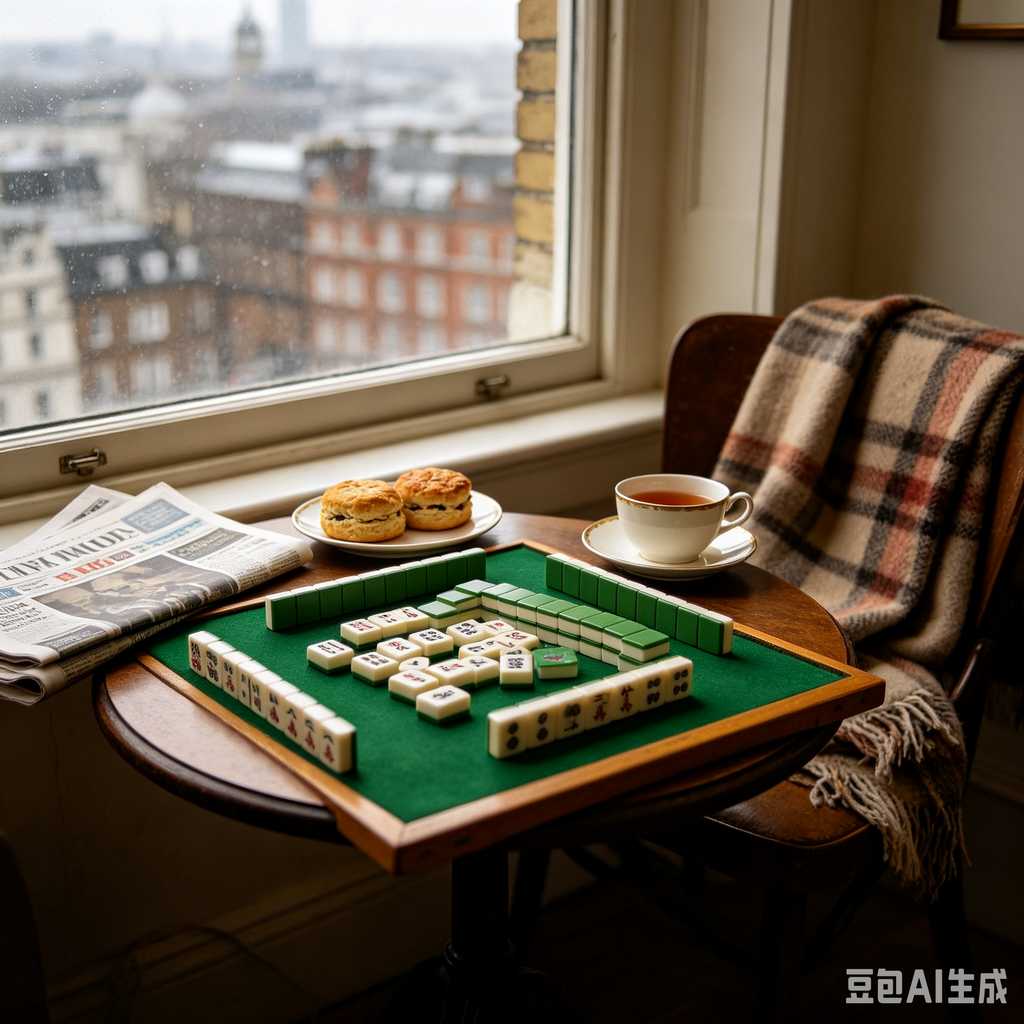 carved pattern mahjong set